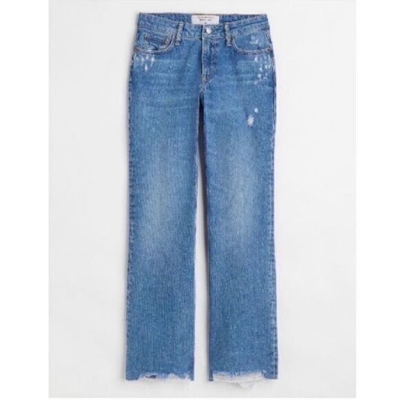 H&M Flare Distressed Blue Jeans (Size 6) - Picture 1 of 8